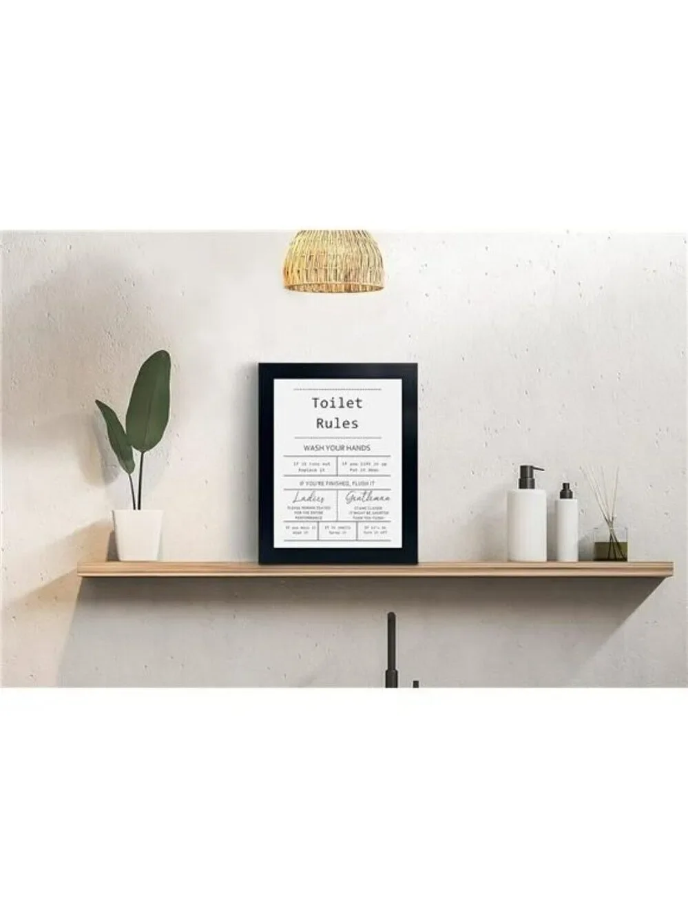 Funny Bathroom Wall Art Sign Guest Bathroom Decor Black Framed 8x10 Inches